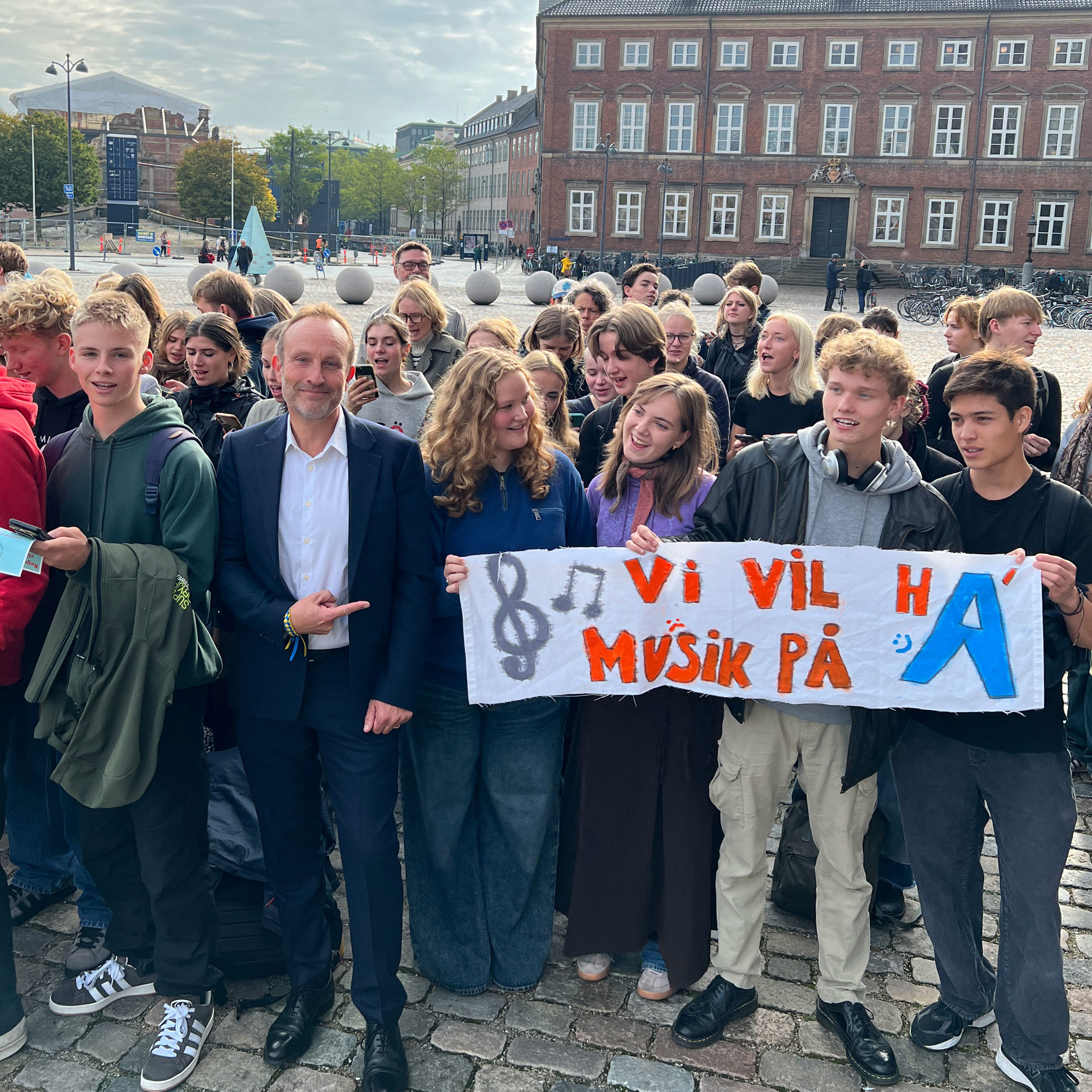 Martin Lidegaard under uddannelses-demonstration på Slotspladsen