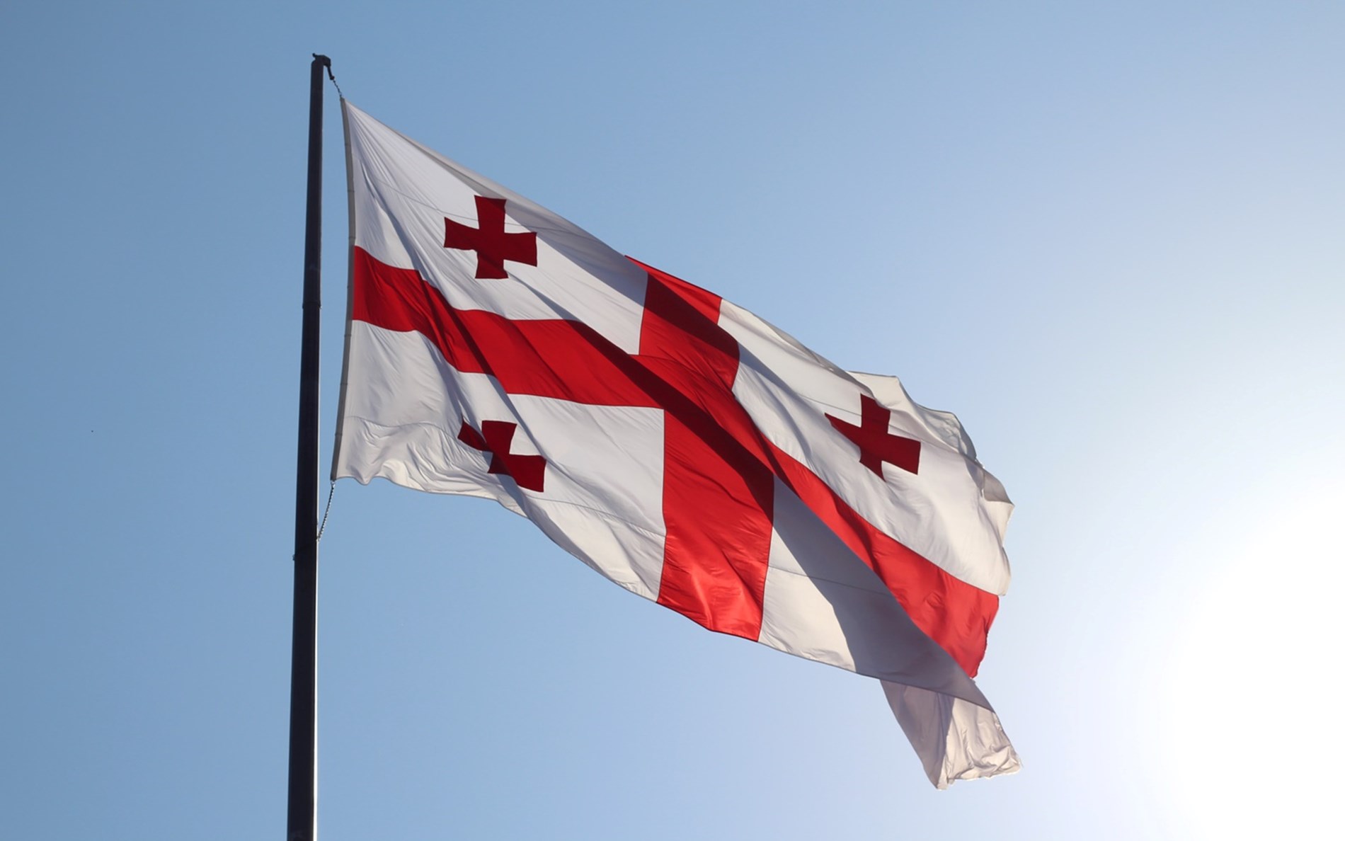 Georgiens flag i vinden