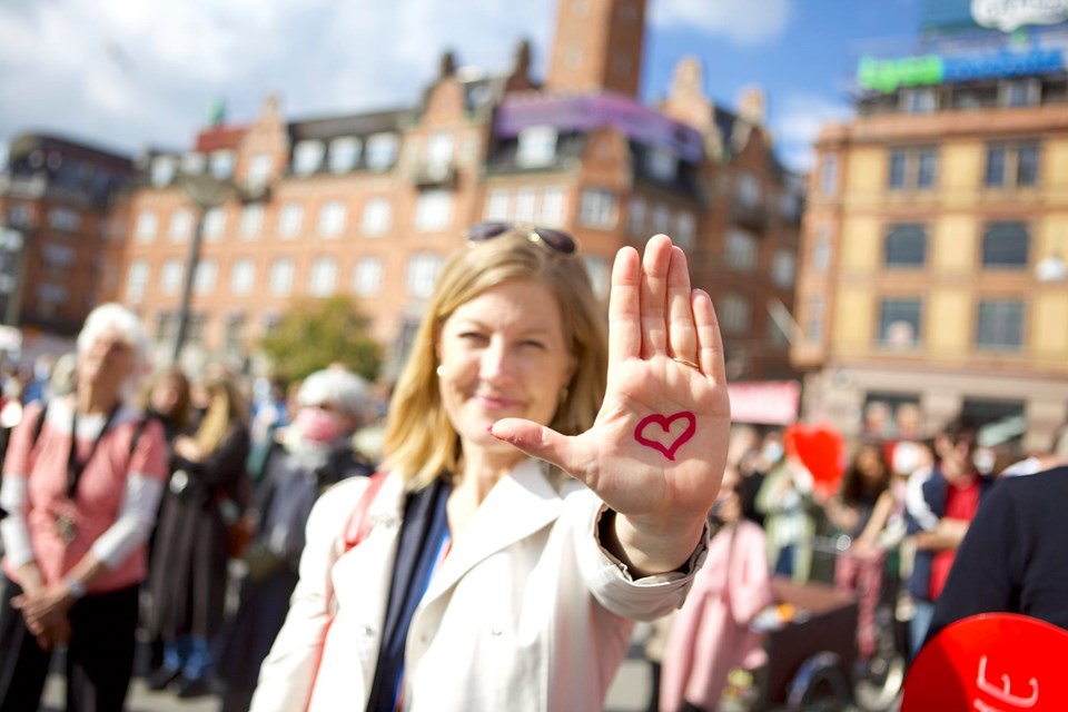 Sofie Carsten Nielsen ved demo mod udvisning af syriske flygtninge